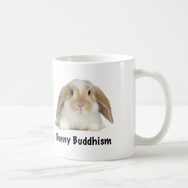 Taza de Tagline del Buddhism del conejito (Derecha)