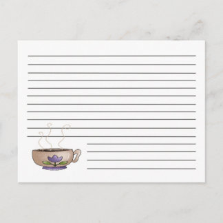 Taza de tarjeta de la receta del café