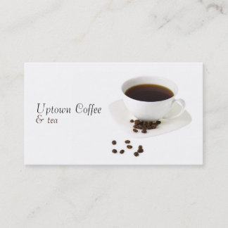Taza de tarjeta de visita del café y del té