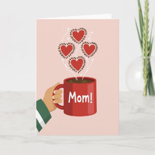 Taza de tarjeta del día de la madre Crimson Hearts