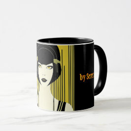 Taza de Tarot Personalizada Arte Deco Chica Flappe
