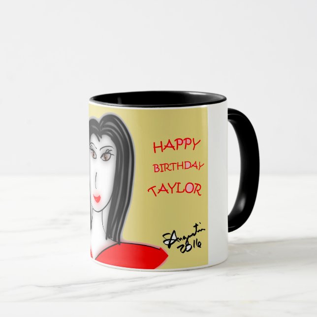 TAZA DE TAYLOR DEL FELIZ CUMPLEAÑOS (Anverso derecho)
