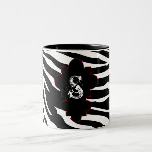 Taza de tazas de café animal de cebra blanca y neg