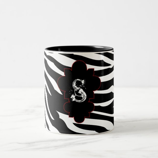 Taza de tazas de café animal de cebra blanca y neg (Centro)
