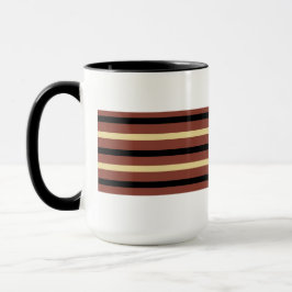 Taza de tazas de café blanco, marrón y negro a ray