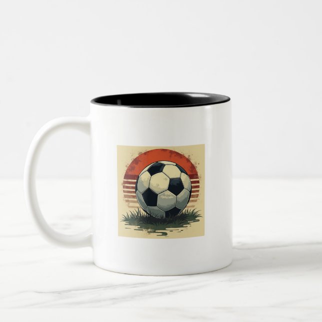 taza de tazas de fútbol de estilo retro (Izquierda)