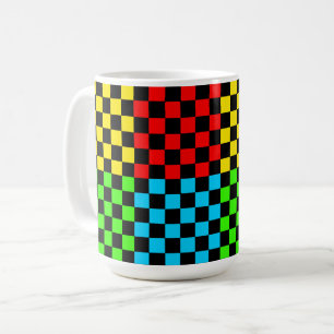 Taza de tazas estilo retro de tablero de ajedrez c