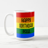 taza de tazas Rainbow Happy Birday
