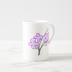 Taza de té alta y delgada de porcelana ósea delica