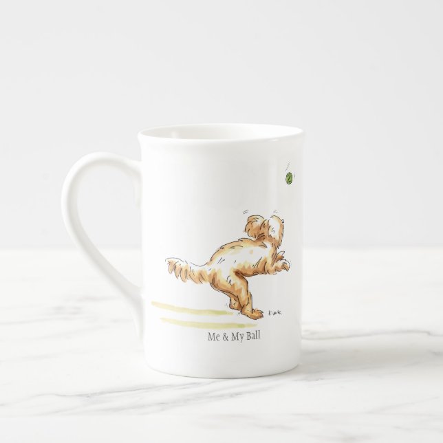 Taza de té de Cockapoo China "yo y de mi bola" (Izquierda)