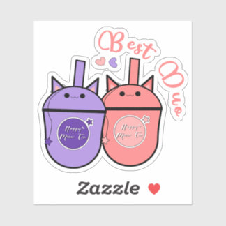 Taza de té de leche Kawaii Pegatina de vinilo | Me