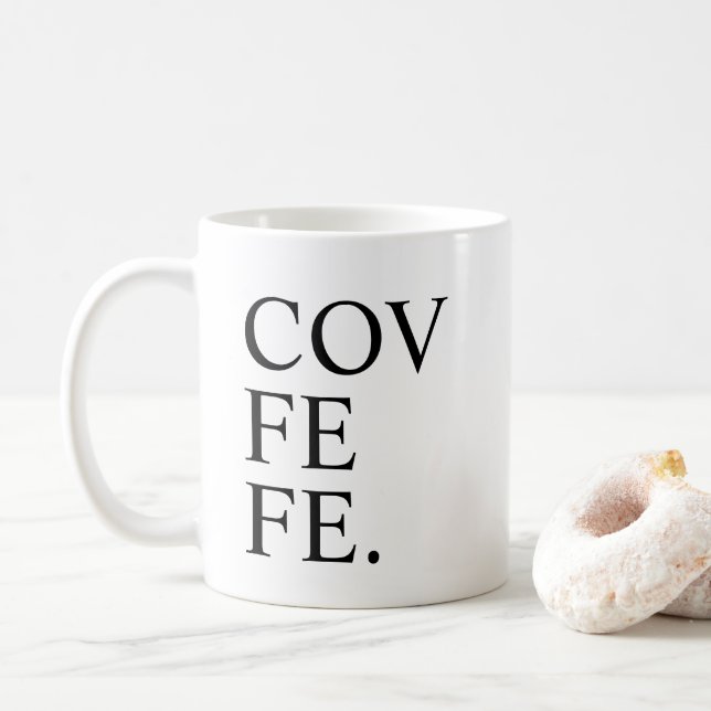 Taza de té divertida de la taza de café de Covfefe (Con donut)