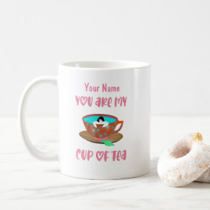 Taza de té o café divertida y linda con nombre per