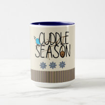 Taza de temporada de mimos con casa de pájaros