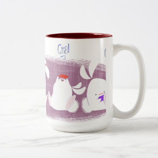 Taza de Texting de los conejitos (rosa)