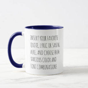 Taza de texto personalizable con tus palabras