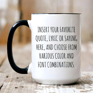 Taza de texto personalizado con tus palabras, cita