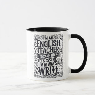 Taza de tipografía divertida para profesores de in