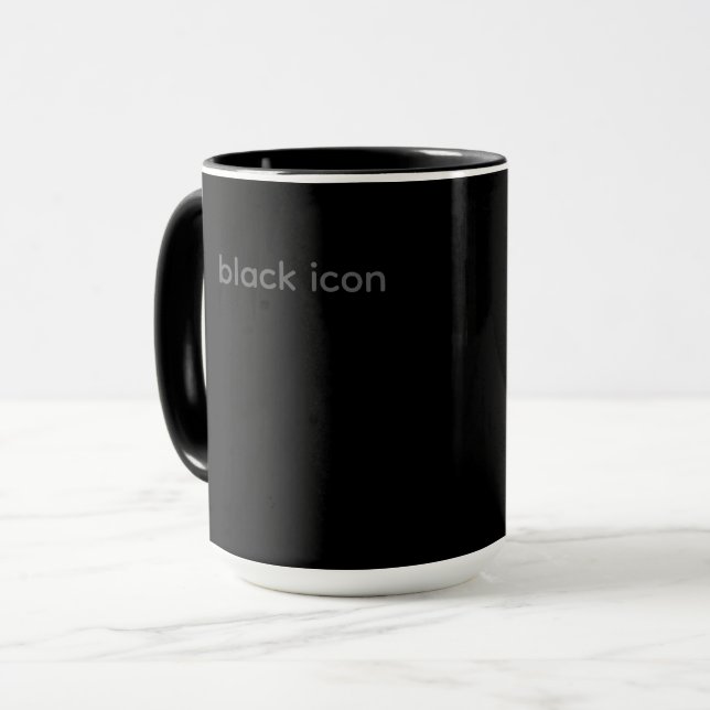 Taza de tipografía - Icono negro (Anverso izquierdo)