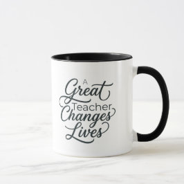 Taza de tipografía 'Un gran maestro cambia vidas'