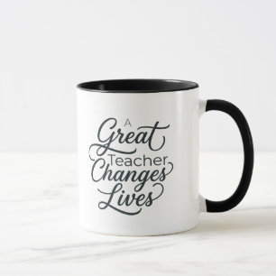 Taza de tipografía 'Un gran maestro cambia vidas'