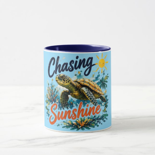 Taza de Tortuga Persiguiendo el Sol (Centro)