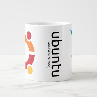 Taza de Ubuntu con Tux que golpea con fuerza