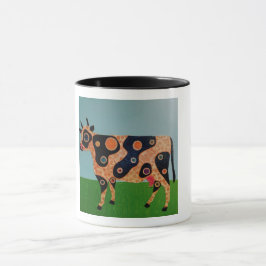 Taza de vaca manchada y punteada
