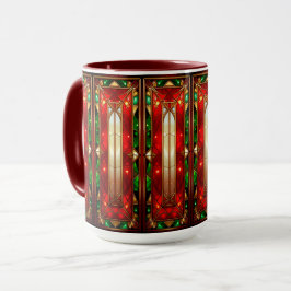 Taza de vacaciones con patrón de vidrio emplomado