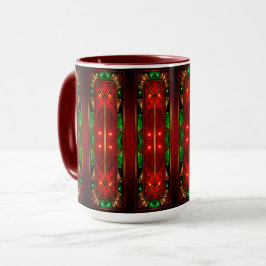 Taza de vacaciones con patrón de vidrio emplomado
