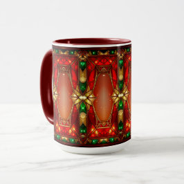 Taza de vacaciones con patrón de vidrio emplomado