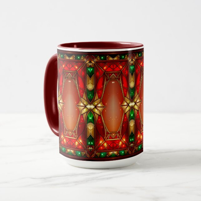 Taza de vacaciones con patrón de vidrio emplomado  (Anverso izquierdo)