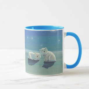 Taza de vacaciones de cachorros de oso polar