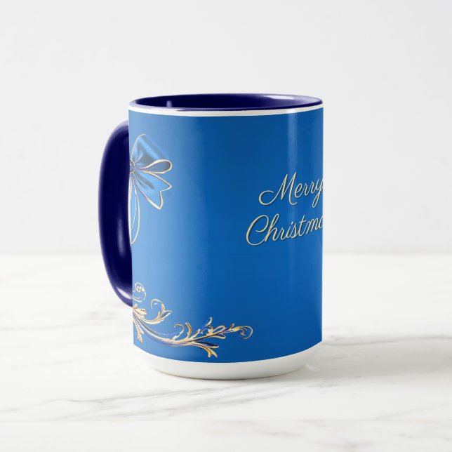 Taza de vacaciones de flor de oro azul (Anverso izquierdo)