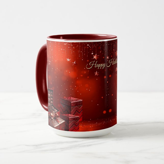 Taza de vacaciones de Navidad con dulces de chocol (Anverso izquierdo)