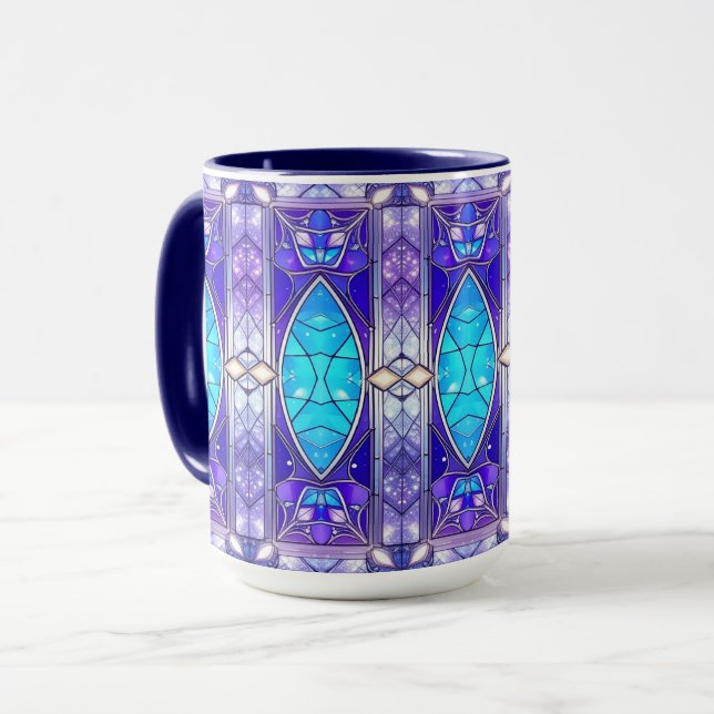 Taza de vacaciones de vidrio emplomado moderno (Anverso izquierdo)