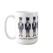 Taza de vacaciones felices Cascanueces azul y plat