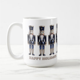 Taza de vacaciones felices Cascanueces azul y plat