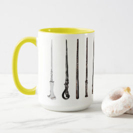 Taza de varita mágica en amarillo