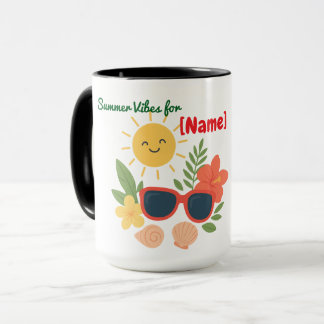 Taza de verano personalizada con nombre | Sol