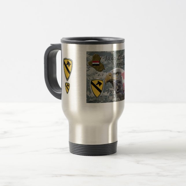 Taza De Viaje 1ª División de Caballería - Veterano de Iraq (Anverso izquierdo)