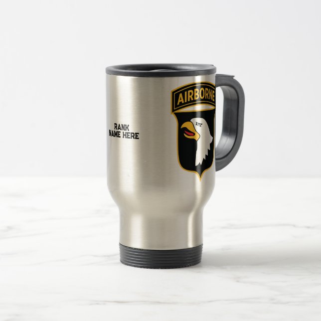 Taza De Viaje 101ª División Aérea gritando a Personalizado Águil (Anverso derecho)
