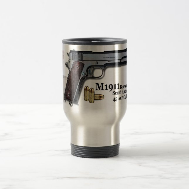 Taza De Viaje 1911 que broncea M1911 la pistola semi automática (Centro)