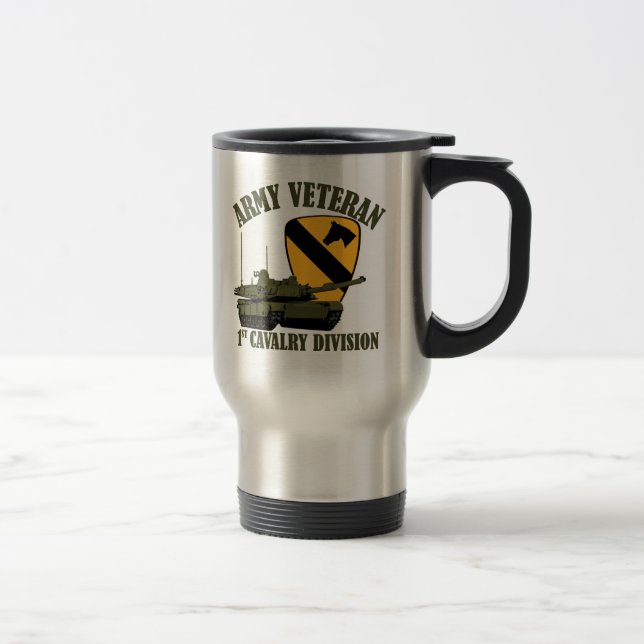 Taza De Viaje 1.ᵉʳ Vet del Ejército Cav - Tanque M1 (Derecha)