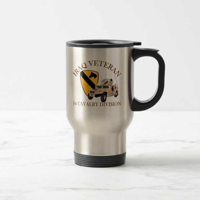 Taza De Viaje 1.ᵉʳ Vet Humvee de Cav Iraq (Derecha)