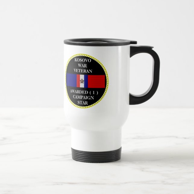 TAZA DE VIAJE 1 ESTRELLA DE CAMPAÑA VETERANO DE GUERRA EN KOSOVO (Derecha)