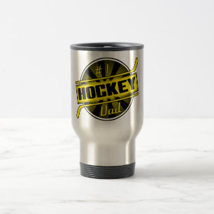Taza De Viaje #1 Papá hockey (negro / oro)