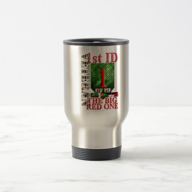 Taza De Viaje 1r Veterano de tormenta de desierto de la división (Centro)
