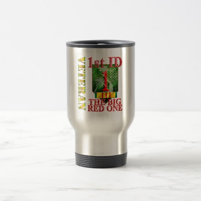 Taza De Viaje 1r Veterano de Vietnam de la división de (Centro)