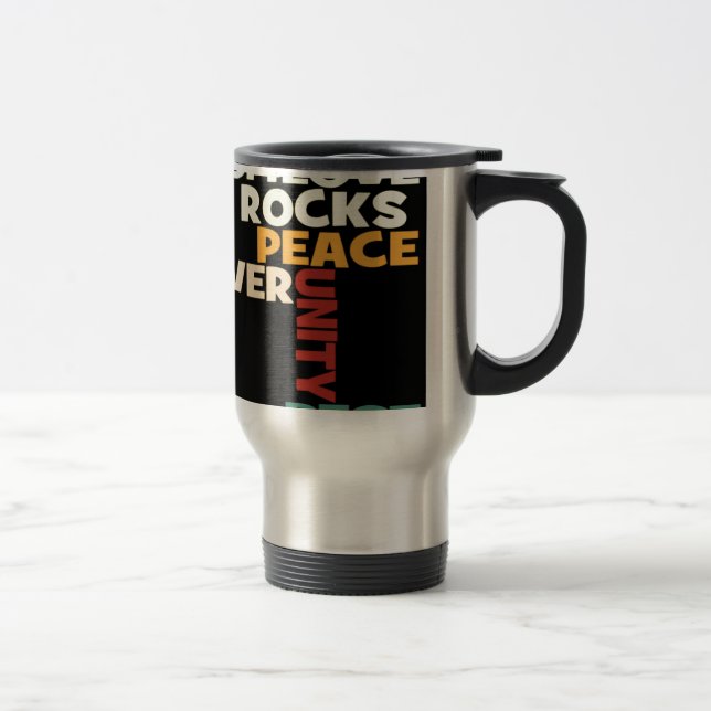 Taza De Viaje 2014 Love Rocks Peace Art Print (Derecha)